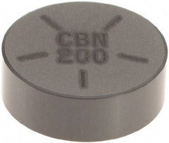 Seco - RNGN32 Grade CBN200 PCBN Turning Insert - Uncoated, Round, 3/8" Inscr Circle, 1/8" Thick - Americas Industrial Supply