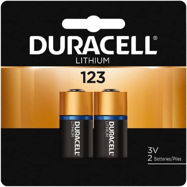 Duracell - Size 123A, Lithium, 2 Pack, Photo Battery - 3 Volts - Americas Industrial Supply