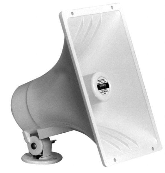 Speco - 40 Max Watt, Rectangular Plastic Standard Horn and Speaker - Weather and Waterproof, 9 Inch Deep - Americas Industrial Supply