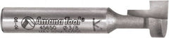 Amana Tool - 3/8" Cut Diam, 3/8" Length of Cut, 1 Flute Keyhole Edge Profile Router Bit - Carbide-Tipped, 1/4" Shank Diam, 1-1/2" OAL, Uncoated - Americas Industrial Supply
