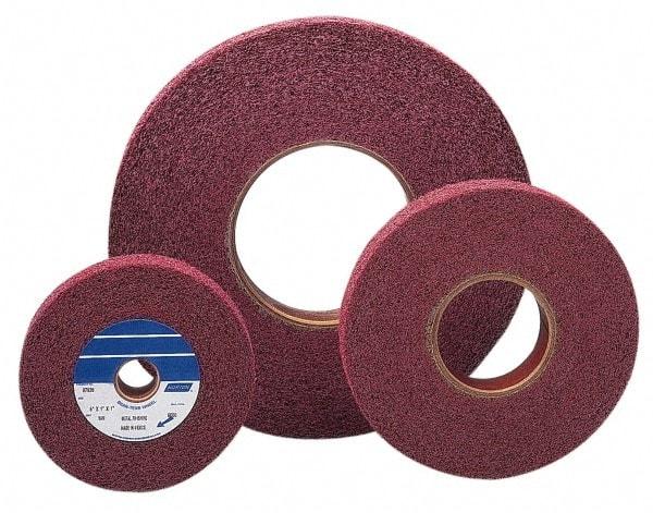 Norton - 6" Diam, 1" Face Width, 1" Center Hole, Medium Grade, Aluminum Oxide Deburring Wheel - Convolute, Medium Density 6 Grade, 6,000 RPM - Americas Industrial Supply