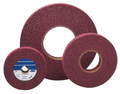 Norton - 8" Diam, 2" Face Width, 3" Center Hole, Medium Grade, Aluminum Oxide Deburring Wheel - Convolute, Medium Density 6 Grade, 4,500 RPM - Americas Industrial Supply