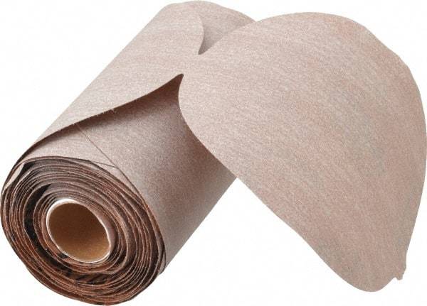 Norton - 5" Diam, 240 Grit Aluminum Oxide Adhesive PSA Disc - Very Fine Grade, Natural, B Weighted Backing, Flexible - Americas Industrial Supply