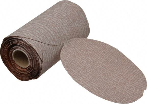 Norton - 5" Diam, 220 Grit Aluminum Oxide Adhesive PSA Disc - Fine Grade, Natural, B Weighted Backing, Flexible - Americas Industrial Supply