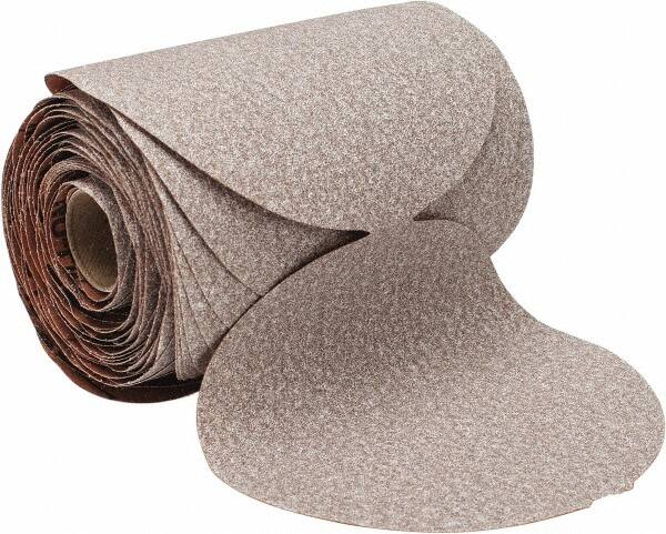 Norton - 5" Diam, 100 Grit Aluminum Oxide Adhesive PSA Disc - Medium Grade, Natural, B Weighted Backing, Flexible - Americas Industrial Supply