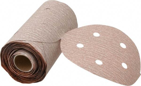 Norton - 5" Diam, 220 Grit Aluminum Oxide Adhesive PSA Disc - Fine Grade, Natural, B Weighted Backing, Flexible - Americas Industrial Supply