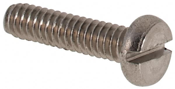 Value Collection - M2x0.40 Metric Coarse, 8mm Length Under Head Slotted Drive Machine Screw - Fillister Head, Grade 316 & A4 Stainless Steel, Uncoated, Without Washer - Americas Industrial Supply