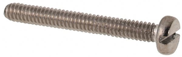Value Collection - M2x0.40 Metric Coarse, 16mm Length Under Head Slotted Drive Machine Screw - Fillister Head, Grade 316 & A4 Stainless Steel, Uncoated, Without Washer - Americas Industrial Supply