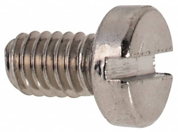 Value Collection - M2.5x0.45 Metric Coarse, 4mm Length Under Head Slotted Drive Machine Screw - Fillister Head, Grade 316 & A4 Stainless Steel, Uncoated, Without Washer - Americas Industrial Supply