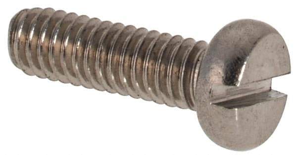 Value Collection - M2.5x0.45 Metric Coarse, 8mm Length Under Head Slotted Drive Machine Screw - Fillister Head, Grade 316 & A4 Stainless Steel, Uncoated, Without Washer - Americas Industrial Supply