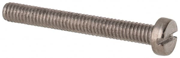 Value Collection - M2.5x0.45 Metric Coarse, 20mm Length Under Head Slotted Drive Machine Screw - Fillister Head, Grade 316 & A4 Stainless Steel, Uncoated, Without Washer - Americas Industrial Supply