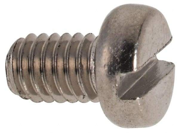 Value Collection - M4x0.70 Metric Coarse, 6mm Length Under Head Slotted Drive Machine Screw - Fillister Head, Grade 316 & A4 Stainless Steel, Uncoated, Without Washer - Americas Industrial Supply