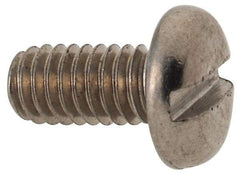 Value Collection - M4x0.70 Metric Coarse, 8mm Length Under Head Slotted Drive Machine Screw - Fillister Head, Grade 316 & A4 Stainless Steel, Uncoated, Without Washer - Americas Industrial Supply
