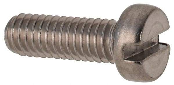 Value Collection - M4x0.70 Metric Coarse, 12mm Length Under Head Slotted Drive Machine Screw - Fillister Head, Grade 316 & A4 Stainless Steel, Uncoated, Without Washer - Americas Industrial Supply