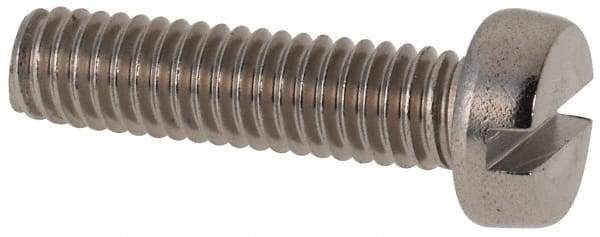 Value Collection - M4x0.70 Metric Coarse, 16mm Length Under Head Slotted Drive Machine Screw - Fillister Head, Grade 316 & A4 Stainless Steel, Uncoated, Without Washer - Americas Industrial Supply