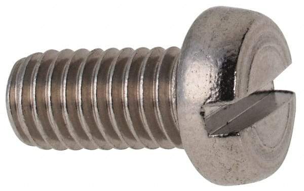 Value Collection - M5x0.80 Metric Coarse, 10mm Length Under Head Slotted Drive Machine Screw - Fillister Head, Grade 316 & A4 Stainless Steel, Uncoated, Without Washer - Americas Industrial Supply