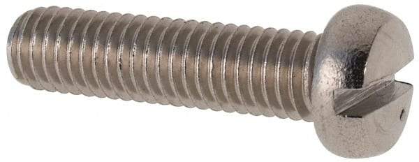 Value Collection - M5x0.80 Metric Coarse, 20mm Length Under Head Slotted Drive Machine Screw - Fillister Head, Grade 316 & A4 Stainless Steel, Uncoated, Without Washer - Americas Industrial Supply