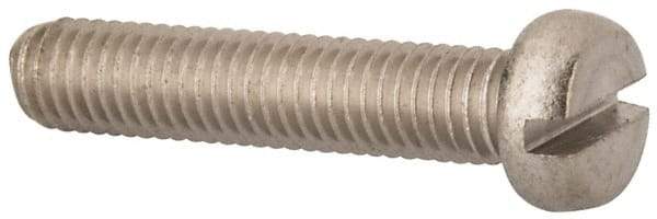 Value Collection - M5x0.80 Metric Coarse, 25mm Length Under Head Slotted Drive Machine Screw - Fillister Head, Grade 316 & A4 Stainless Steel, Uncoated, Without Washer - Americas Industrial Supply