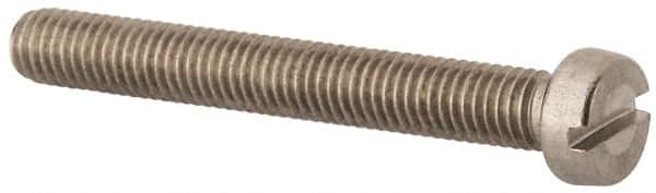 Value Collection - M5x0.80 Metric Coarse, 40mm Length Under Head Slotted Drive Machine Screw - Fillister Head, Grade 316 & A4 Stainless Steel, Uncoated, Without Washer - Americas Industrial Supply