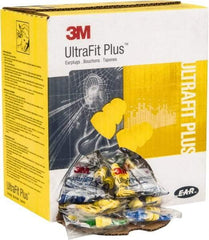 3M - Reusable, Corded, 26 dB, Flange Earplugs - Yellow, 100 Pairs - Americas Industrial Supply