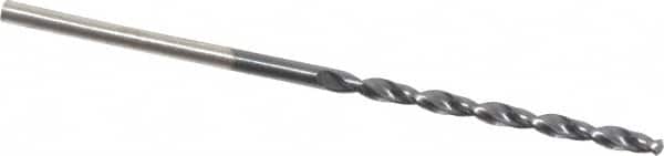 Cleveland - #50 135° Cobalt Jobber Drill - TiAlN Finish, Right Hand Cut, Parabolic Flute, Straight Shank, 2" OAL, Split Point - Americas Industrial Supply