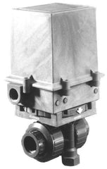 Plast-O-Matic - 1-1/4" Pipe, CPVC Electric Actuated Ball Valve - EPDM Seal, True Union End Connection - Americas Industrial Supply