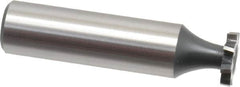 Interstate - 1/2" Diam x 3/32" Face Width, Cobalt, 8 Teeth, Shank Connection Woodruff Keyseat Cutter - Uncoated, 2-3/32" OAL x 1/2" Shank, Staggered Teeth, ANSI 304, Old Standard 2 - Americas Industrial Supply