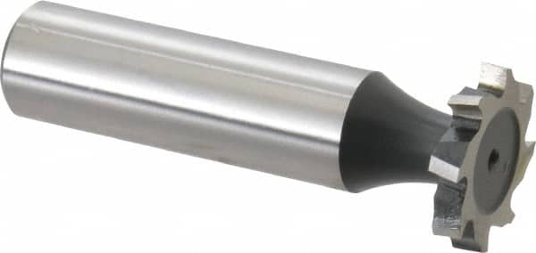 Interstate - 3/4" Diam x 1/8" Face Width, Cobalt, 10 Teeth, Shank Connection Woodruff Keyseat Cutter - Uncoated, 2-1/8" OAL x 1/2" Shank, Staggered Teeth, ANSI 406, Old Standard 7 - Americas Industrial Supply