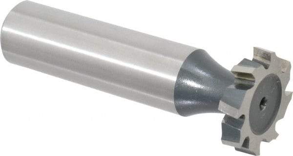 Interstate - 3/4" Diam x 5/32" Face Width, Cobalt, 10 Teeth, Shank Connection Woodruff Keyseat Cutter - Uncoated, 2-5/32" OAL x 1/2" Shank, Staggered Teeth, ANSI 506, Old Standard 8 - Americas Industrial Supply