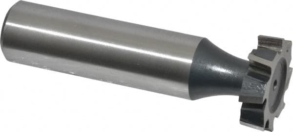 Interstate - 3/4" Diam x 3/16" Face Width, Cobalt, 10 Teeth, Shank Connection Woodruff Keyseat Cutter - Uncoated, 2-3/16" OAL x 1/2" Shank, Staggered Teeth, ANSI 606, Old Standard 9 - Americas Industrial Supply