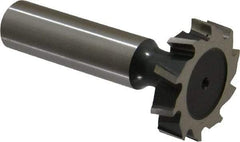 Interstate - 1-1/8" Diam x 1/4" Face Width, Cobalt, 12 Teeth, Shank Connection Woodruff Keyseat Cutter - Uncoated, 2-1/4" OAL x 1/2" Shank, Staggered Teeth, ANSI 809, Old Standard 18 - Americas Industrial Supply
