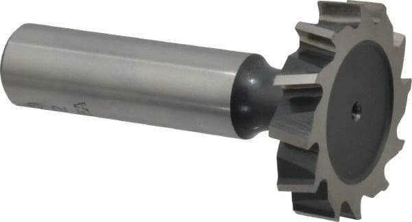 Interstate - 1-1/4" Diam x 1/4" Face Width, Cobalt, 14 Teeth, Shank Connection Woodruff Keyseat Cutter - Uncoated, 2-1/4" OAL x 1/2" Shank, Staggered Teeth, ANSI 810, Old Standard 21 - Americas Industrial Supply