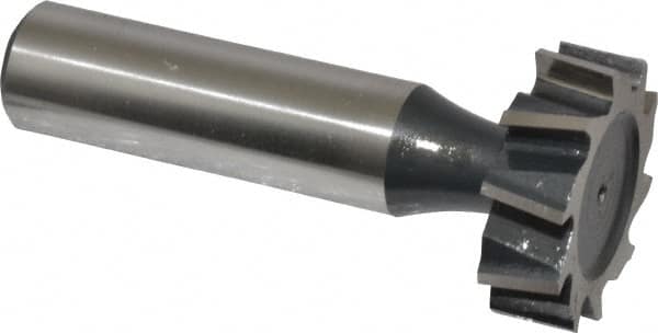 Interstate - 1" Diam x 5/16" Face Width, Cobalt, 10 Teeth, Shank Connection Woodruff Keyseat Cutter - Uncoated, 2-5/16" OAL x 1/2" Shank, Staggered Teeth, ANSI 1008, Old Standard B - Americas Industrial Supply