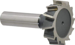 Interstate - 1-1/2" Diam x 3/8" Face Width, Cobalt, 16 Teeth, Shank Connection Woodruff Keyseat Cutter - Uncoated, 2-3/8" OAL x 1/2" Shank, Staggered Teeth, ANSI 1212, Old Standard G - Americas Industrial Supply