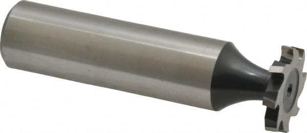 Interstate - 5/8" Diam x 3/32" Face Width, High Speed Steel, 8 Teeth, Shank Connection Woodruff Keyseat Cutter - Uncoated, 2-3/32" OAL x 1/2" Shank, Staggered Teeth, ANSI 305, Old Standard 4 - Americas Industrial Supply
