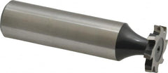 Interstate - 5/8" Diam x 3/32" Face Width, High Speed Steel, 8 Teeth, Shank Connection Woodruff Keyseat Cutter - Uncoated, 2-3/32" OAL x 1/2" Shank, Staggered Teeth, ANSI 305, Old Standard 4 - Americas Industrial Supply