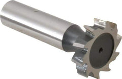 Interstate - 1" Diam x 7/32" Face Width, High Speed Steel, 12 Teeth, Shank Connection Woodruff Keyseat Cutter - Uncoated, 2-7/32" OAL x 1/2" Shank, Staggered Teeth, ANSI 708, Old Standard 14 - Americas Industrial Supply
