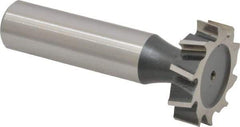 Interstate - 1" Diam x 1/4" Face Width, High Speed Steel, 12 Teeth, Shank Connection Woodruff Keyseat Cutter - Uncoated, 2-1/4" OAL x 1/2" Shank, Staggered Teeth, ANSI 808, Old Standard 15 - Americas Industrial Supply