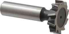 Interstate - 1-1/8" Diam x 1/4" Face Width, High Speed Steel, 12 Teeth, Shank Connection Woodruff Keyseat Cutter - Uncoated, 2-1/4" OAL x 1/2" Shank, Staggered Teeth, ANSI 809, Old Standard 18 - Americas Industrial Supply