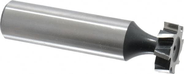 Interstate - 5/8" Diam x 3/16" Face Width, High Speed Steel, 8 Teeth, Shank Connection Woodruff Keyseat Cutter - Uncoated, 2-3/16" OAL x 1/2" Shank, Staggered Teeth, ANSI 605, Old Standard 61 - Americas Industrial Supply