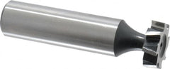 Interstate - 5/8" Diam x 3/16" Face Width, High Speed Steel, 8 Teeth, Shank Connection Woodruff Keyseat Cutter - Uncoated, 2-3/16" OAL x 1/2" Shank, Staggered Teeth, ANSI 605, Old Standard 61 - Americas Industrial Supply