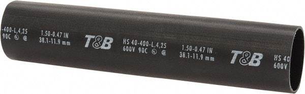 Thomas & Betts - 8" Long, 3:1, Polyolefin Heat Shrink Electrical Tubing - Black - Americas Industrial Supply