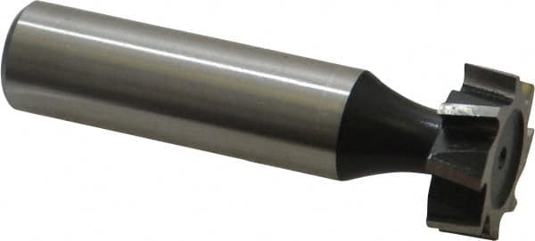 Interstate - 3/4" Diam x 1/4" Face Width, High Speed Steel, 10 Teeth, Shank Connection Woodruff Keyseat Cutter - Uncoated, 2-1/4" OAL x 1/2" Shank, Staggered Teeth, ANSI 806, Old Standard 91 - Americas Industrial Supply