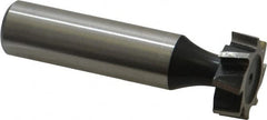 Interstate - 3/4" Diam x 1/4" Face Width, High Speed Steel, 10 Teeth, Shank Connection Woodruff Keyseat Cutter - Uncoated, 2-1/4" OAL x 1/2" Shank, Staggered Teeth, ANSI 806, Old Standard 91 - Americas Industrial Supply