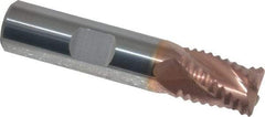 Accupro - 1/2" Diam, Coarse Pitch, 5/8" LOC, 4 Flute Solid Carbide Roughing Square End Mill - TiCN Finish, 2-1/2" OAL, 1/2" Shank Diam, Single End, Centercutting, 30° Helix - Americas Industrial Supply