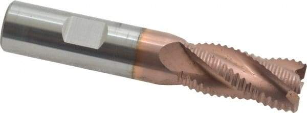 Accupro - 5/8" Diam, Coarse Pitch, 1-1/4" LOC, 4 Flute Solid Carbide Roughing Square End Mill - TiCN Finish, 3-1/2" OAL, 5/8" Shank Diam, Single End, Centercutting, 30° Helix - Americas Industrial Supply