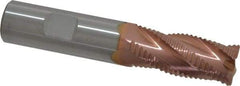 Accupro - 3/4" Diam, Coarse Pitch, 1-5/8" LOC, 4 Flute Solid Carbide Roughing Square End Mill - TiCN Finish, 4" OAL, 3/4" Shank Diam, Single End, Centercutting, 30° Helix - Americas Industrial Supply
