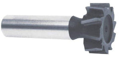 Keo - 1" Diam x 7/32" Face Width, High Speed Steel, 10 Teeth, Shank Connection Woodruff Keyseat Cutter - Uncoated, 2-7/32" OAL x 1/2" Shank, Staggered Teeth, ANSI 708, Old Standard 14 - Americas Industrial Supply