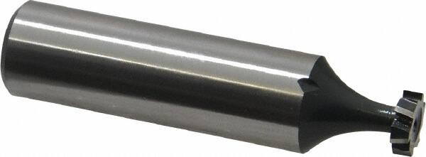 Interstate - 5/16" Diam x 3/32" Face Width, High Speed Steel, 6 Teeth, Shank Connection Woodruff Keyseat Cutter - Uncoated, 2-3/32" OAL x 1/2" Shank, Staggered Teeth, ANSI 302-1/2, Old Standard 207 - Americas Industrial Supply
