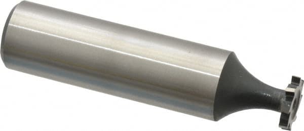 Interstate - 3/8" Diam x 1/16" Face Width, High Speed Steel, 6 Teeth, Shank Connection Woodruff Keyseat Cutter - Uncoated, 2-1/16" OAL x 1/2" Shank, Staggered Teeth, ANSI 203, Old Standard 211 - Americas Industrial Supply